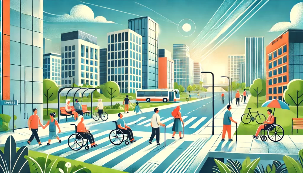 Illustration of accessible cities